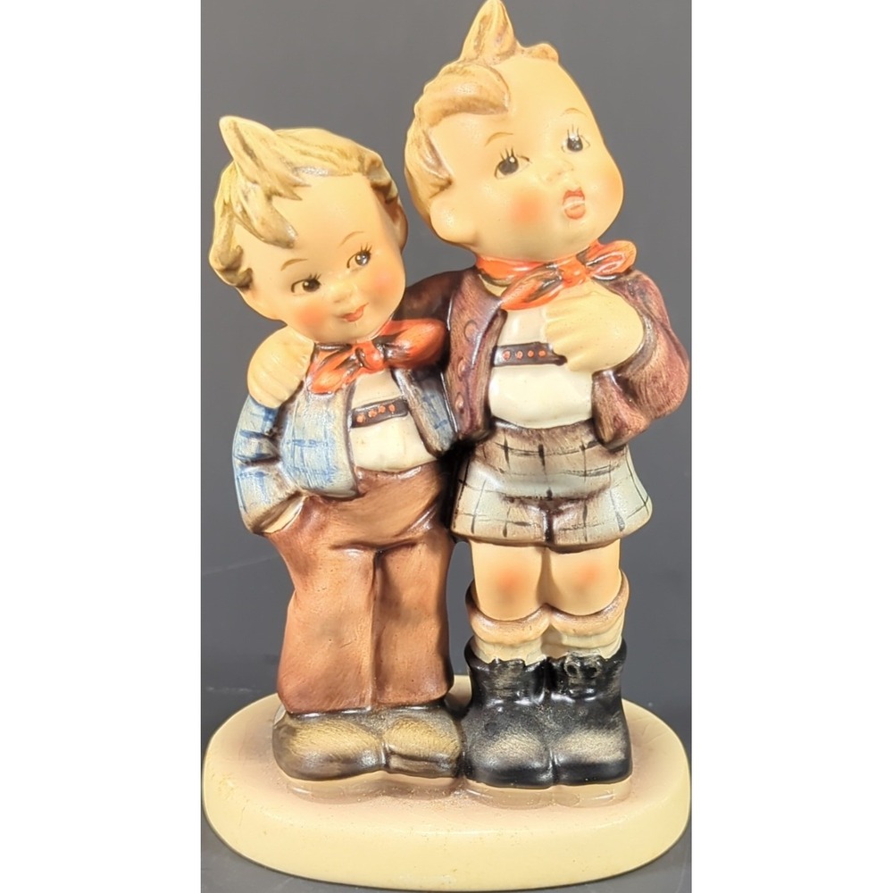 Vintage Goebel Hummel Figurine – Two Boys Standing Together Hand Painted W. Germ